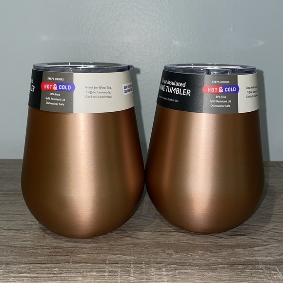 Insulated Wine Tumblers with Lids, 14 oz each, set of 2 - Picture 4 of 7